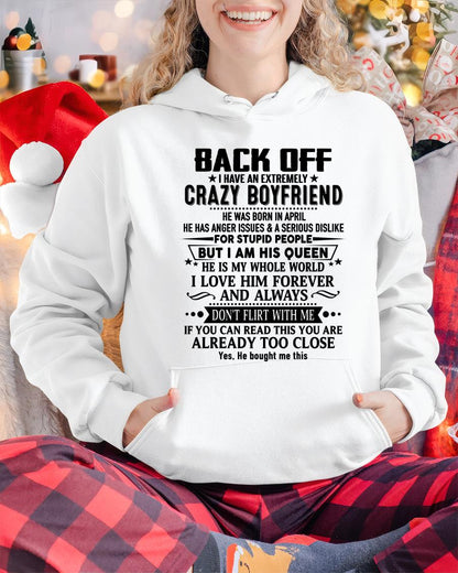 April - Back Off I Have An Extremely Crazy Boyfriend - Gift for Wife From Husband HLT04 (SKUT-BACKOFF-04)