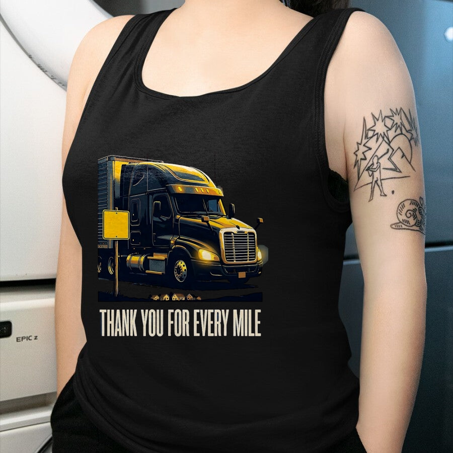 Best Truck Driver Life Shirt, Funny Trucker UnisexT-Shirt/Hoodie/Sweatshirt HLT00 - Thank You For Every Mile Truck Driver Appreciation Week Gift T-Shirt, Men, Pink, XX-Large