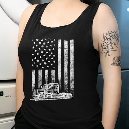 Best Truck Driver Life Shirt, Funny Trucker UnisexT-Shirt/Hoodie/Sweatshirt HLT00 - Truck Driver American Flag Trucker Vintage Men Women Gift T-Shirt Small