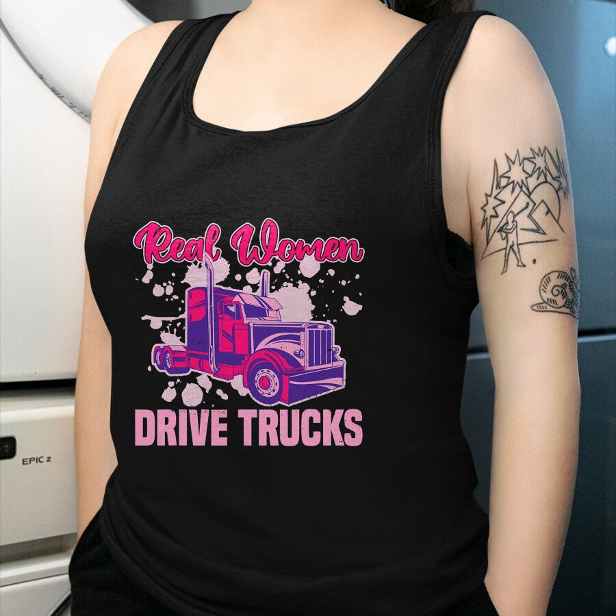 Best Truck Driver Life Shirt, Funny Trucker UnisexT-Shirt/Hoodie/Sweatshirt HLT00 - Real Women Drive Trucks - Truck Driver Trucker Semi Truck T-Shirt