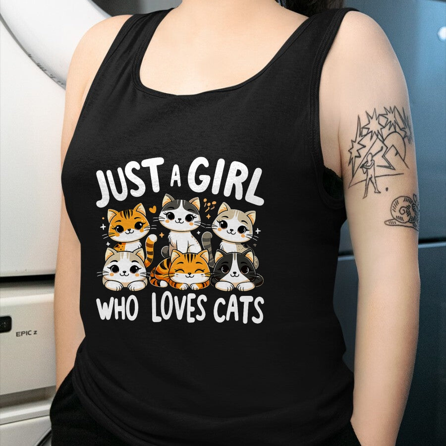 Cat Love Shirt, Funny Cat Lover Gift UnisexT-Shirt/Hoodie/Sweatshirt HLT00 - Cats Lover Just A Girl Who Loves Cat T-Shirt (1)