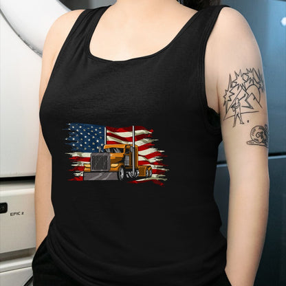 Best Truck Driver Life Shirt, Funny Trucker UnisexT-Shirt/Hoodie/Sweatshirt HLT00 - Semi-Trailer Truck Driver Big Rig Trucker American Flag T-Shirt