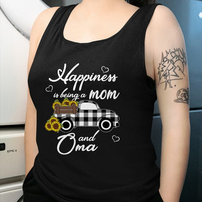 Best Grandma Shirt, Proud Grandma Unisex T-Shirt/Hoodie/Sweatshirt HLT00 - Sunflower Grandma Shirt Happiness is being a Mom and Oma T-Shirt (1)