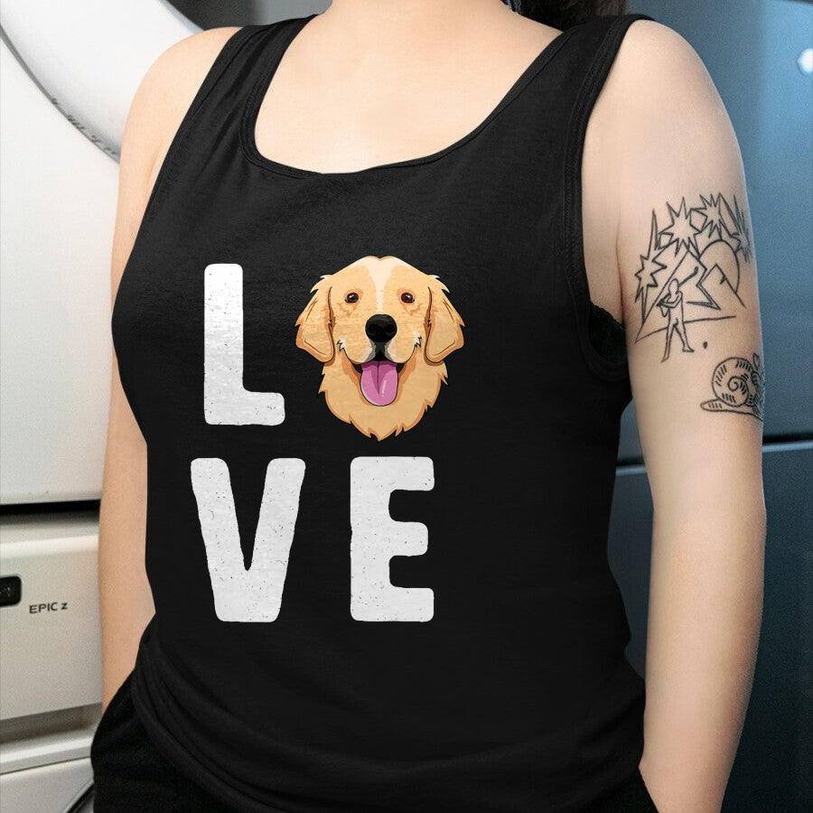 Dog Love Shirt, Dog Lover Gift T-Shirt/Hoodie/Sweatshirt HLT00 - LOVE Golden Retrievers T-Shirt for Women KIds Dog Pet Gift T-Shirt