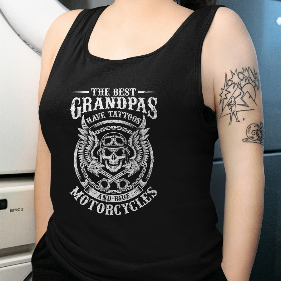 Best Grandpa Shirt, Proud Grandpa Unisex T-Shirt/Hoodie/Sweatshirt HLT00 -Best Grandpas Have Tattoos And Ride Motorcycles Biker Biking T-Shirt