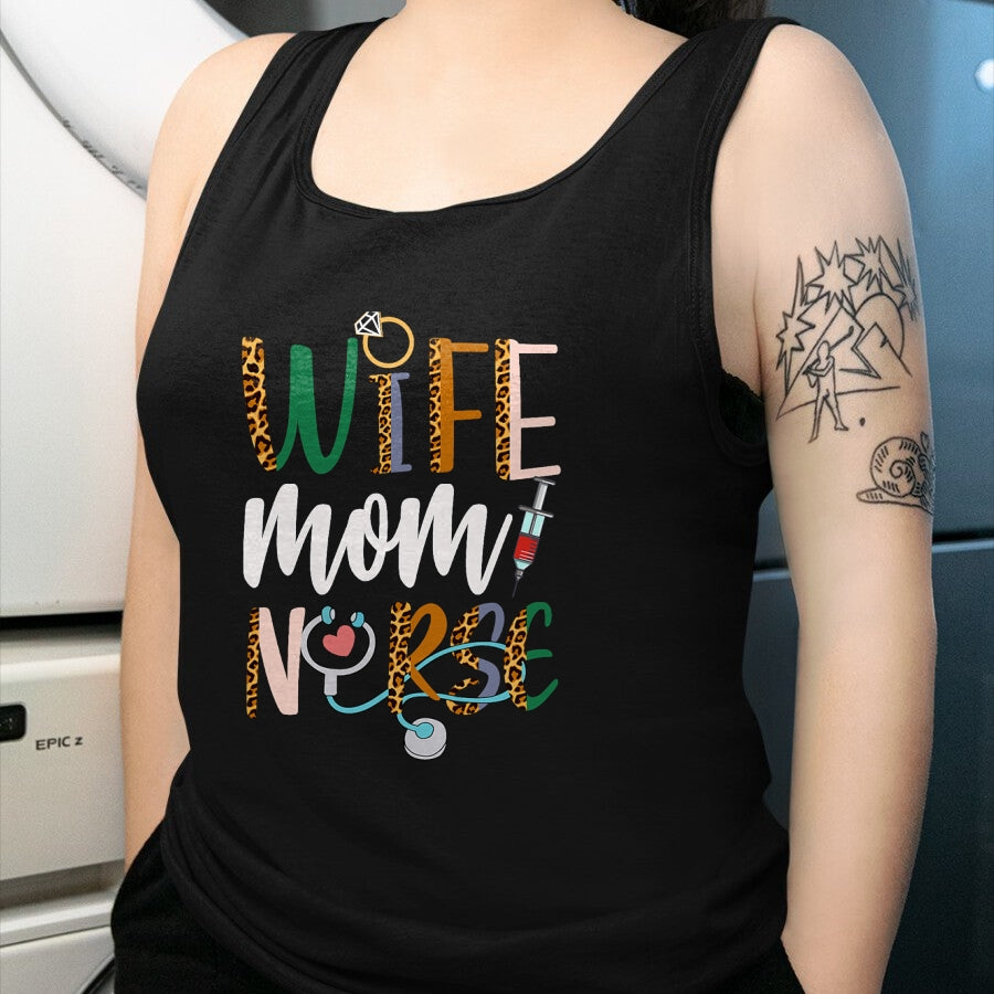 Funny Nurse Shirt, Nurse Unisex T-Shirt/Hoodie/Sweatshirt HLT00 - Wife Mom Nurse Womens RN LPN Mothers Day For Nurses T-Shirt