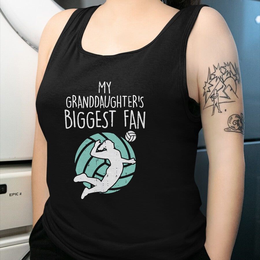 Best Grandpa Shirt, Proud Grandpa Unisex T-Shirt/Hoodie/Sweatshirt HLT00 - Granddaughters Biggest Fan Volleyball Family Grandma Grandpa T-Shirt