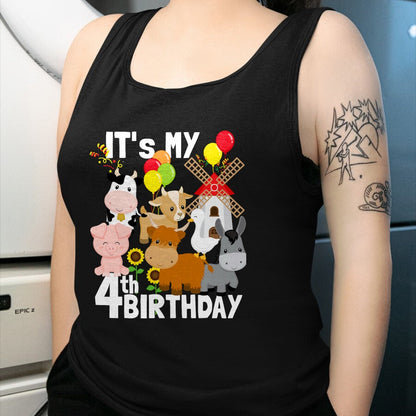 Best Farmer Life Shirt, Funny Farmer UnisexT-Shirt/Hoodie/Sweatshirt HLT00 - Farm Animals 4 Year Old It's My 4th Birthday Party Farm T-Shirt