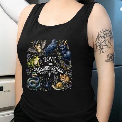 Cat Love Shirt, Funny Cat Lover Gift UnisexT-Shirt/Hoodie/Sweatshirt HLT00 - Love The Misunderstood Bat Frog Raven Snake Cat Moth Spider T-Shirt (2)