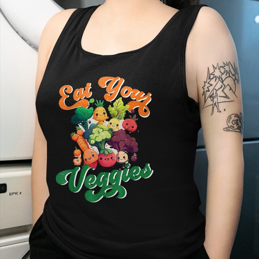 Best Farmer Life Shirt, Funny Farmer UnisexT-Shirt/Hoodie/Sweatshirt HLT00 - Eat Your Cute Veggies Kawaii Toddler Vegan Farmer Vegetable T-Shirt, Youth, White, Small