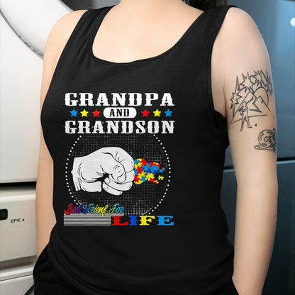 Best Grandpa Shirt, Proud Grandpa Unisex T-Shirt/Hoodie/Sweatshirt HLT00 - Autism Awareness Grandpa Grandson Best Friend for Life Gift T-Shirt