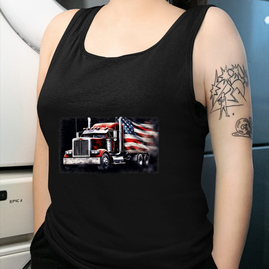Best Truck Driver Life Shirt, Funny Trucker UnisexT-Shirt/Hoodie/Sweatshirt HLT00 - US American Flag Semi Truck Driver Trucker T-Shirt