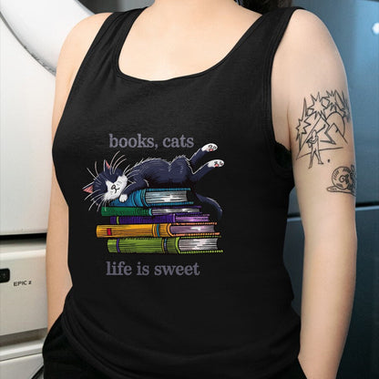 Cat Love Shirt, Funny Cat Lover Gift UnisexT-Shirt/Hoodie/Sweatshirt HLT00 - Funny Cats Books Lover Men Women T-Shirt