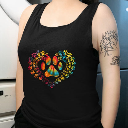 Dog Love Shirt, Dog Lover Gift T-Shirt/Hoodie/Sweatshirt HLT00 - Tie Dye Love Dog Paw Print Heart Animal Lover T-Shirt