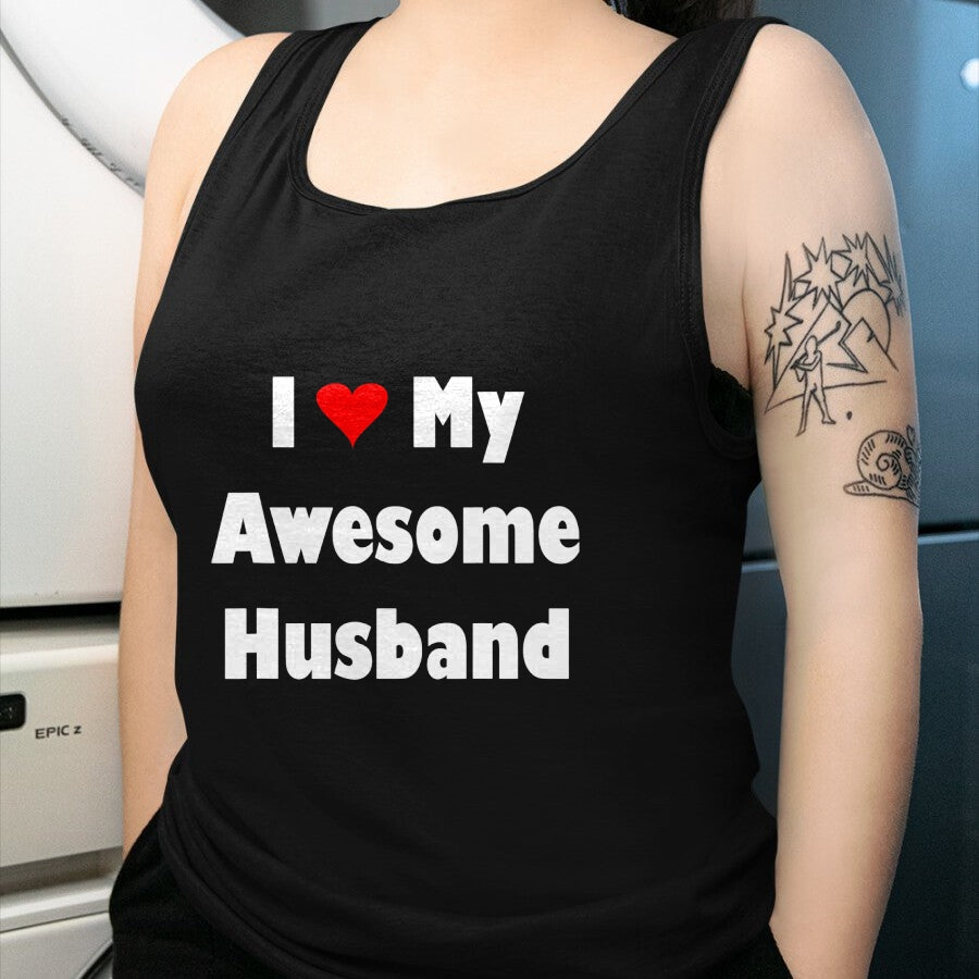 Best Wife Shirt, Wife and Husband Unisex T-Shirt/Hoodie/Sweatshirt HLT00 - Womens My Husband Is Awesome Tee I Love My Awesome Husband T-Shirt (1)
