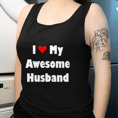 Best Wife Shirt, Wife and Husband Unisex T-Shirt/Hoodie/Sweatshirt HLT00 - Womens My Husband Is Awesome Tee I Love My Awesome Husband T-Shirt (1)