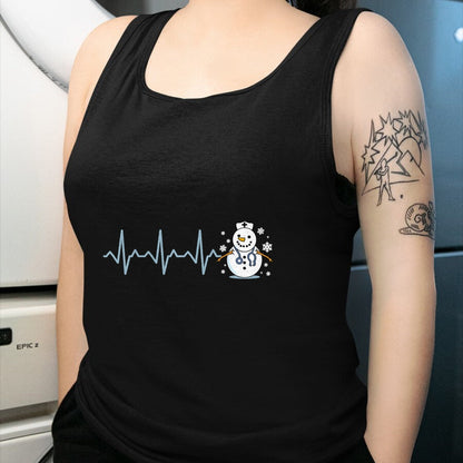 Funny Nurse Shirt, Nurse Unisex T-Shirt/Hoodie/Sweatshirt HLT00 - Heartbeat Nurse Snowman Nurse Christmas T-Shirt