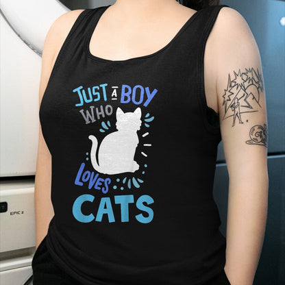 Cat Love Shirt, Funny Cat Lover Gift UnisexT-Shirt/Hoodie/Sweatshirt HLT00 - Kids Cat Just A Boy Who Loves Cats for Cat Lovers T-Shirt