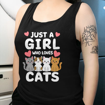 Cat Love Shirt, Funny Cat Lover Gift UnisexT-Shirt/Hoodie/Sweatshirt HLT00 - Cat Just A Girl Who Loves Cats T-Shirt (1)