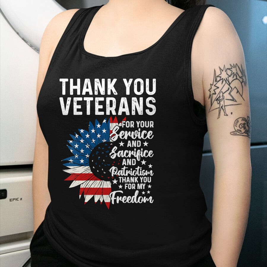 Proud Veteran Shirt, Funny Veteran UnisexT-Shirt/Hoodie/Sweatshirt HLT00 - Womens Thank You Veterans for Your Service and Sacrifice US Veteran V-Neck T-Shirt