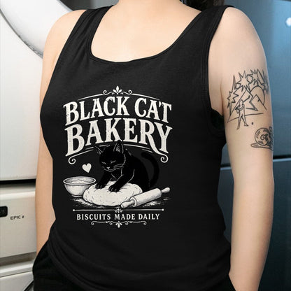 Cat Love Shirt, Funny Cat Lover Gift UnisexT-Shirt/Hoodie/Sweatshirt HLT00 - Black Cat Bakery Biscuits Made Daily Cat Lover Art T-Shirt
