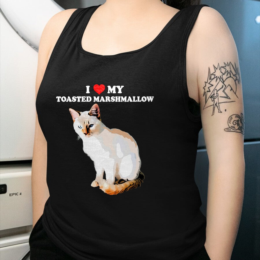 Cat Love Shirt, Funny Cat Lover Gift UnisexT-Shirt/Hoodie/Sweatshirt HLT00 - I Love My Toasted Marshmallow Flame Point Siamese Cat Kitten T-Shirt (1)
