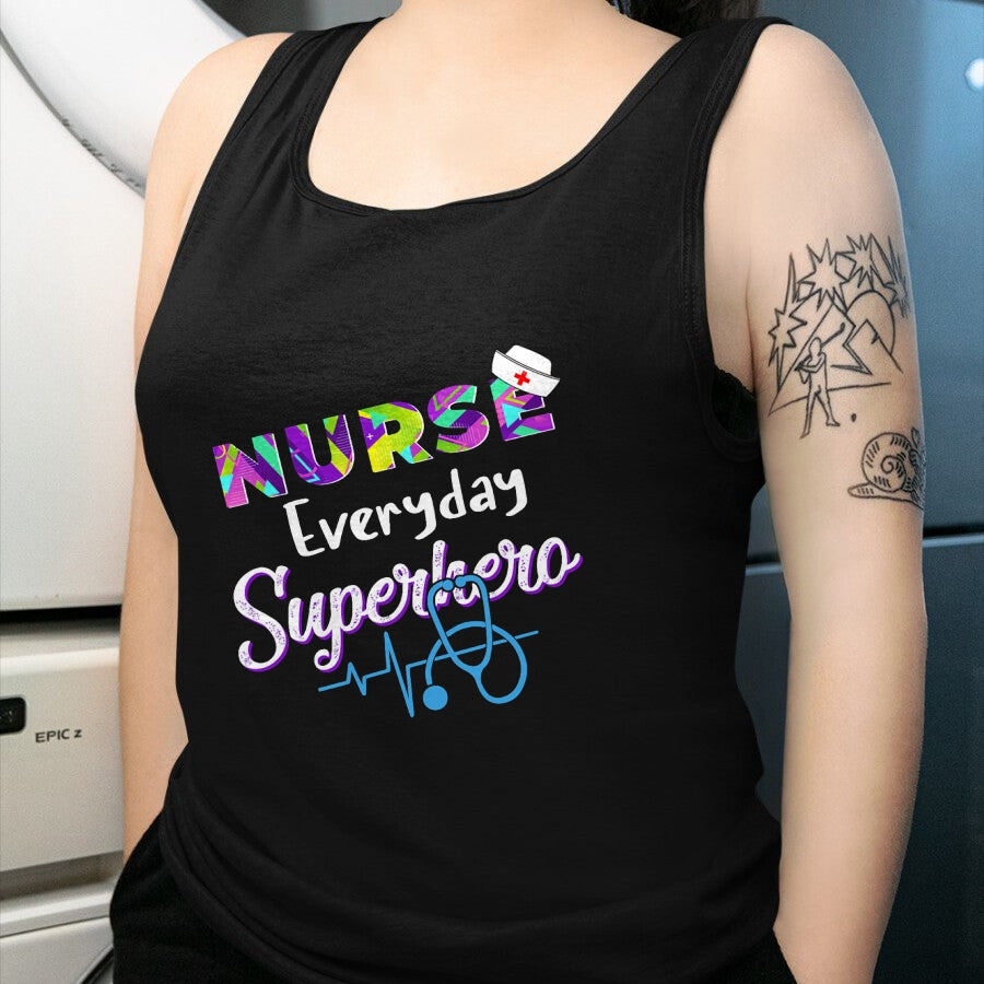 Funny Nurse Shirt, Nurse Unisex T-Shirt/Hoodie/Sweatshirt HLT00 - Nurse Every Day Superhero Coloring International Nurses Day T-Shirt