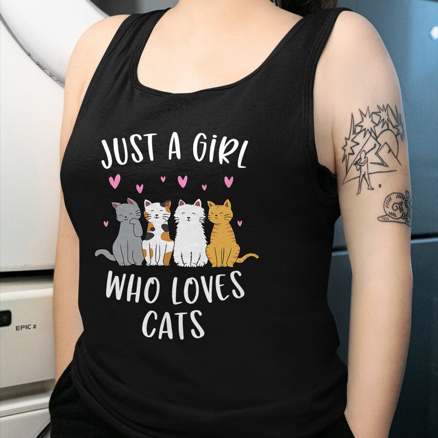 Cat Love Shirt, Funny Cat Lover Gift UnisexT-Shirt/Hoodie/Sweatshirt HLT00 - Just A Girl Who Loves Cats Cute Cat Lover T-Shirt Small (1)