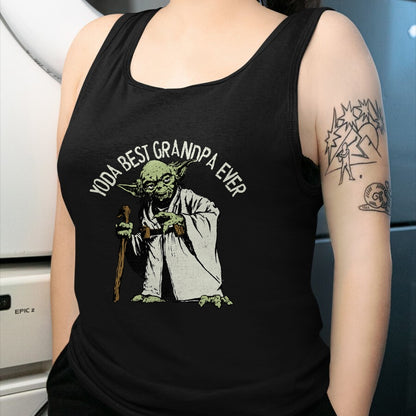 Best Grandpa Shirt, Proud Grandpa Unisex T-Shirt/Hoodie/Sweatshirt HLT00 - Star Wars Yoda Best Grandpa Ever Portrait Disney+ T-Shirt