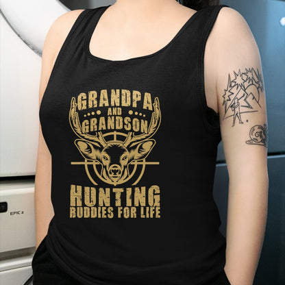 Best Grandpa Shirt, Proud Grandpa Unisex T-Shirt/Hoodie/Sweatshirt HLT00 - Hunting Buddy Grandpa And Grandson Hunting Buddies T-Shirt