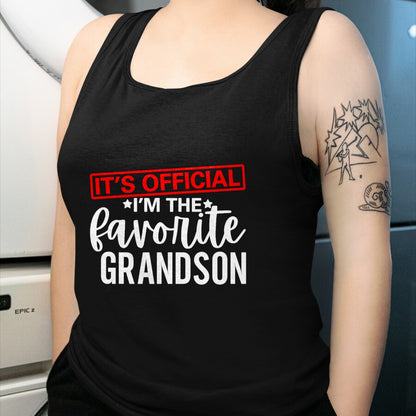 Best Grandpa Shirt, Proud Grandpa Unisex T-Shirt/Hoodie/Sweatshirt HLT00 - It's Official I'm The Favorite Grandson Kids Gifts Grandpa T-Shirt
