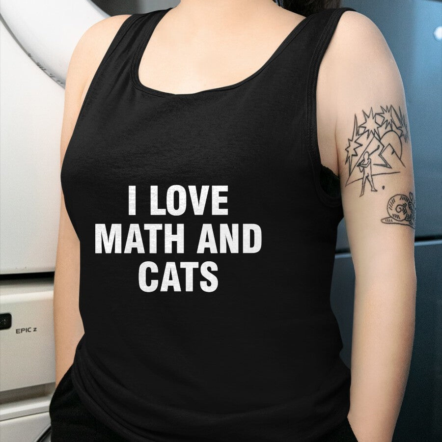 Cat Love Shirt, Funny Cat Lover Gift UnisexT-Shirt/Hoodie/Sweatshirt HLT00 - I Love Math and Cats T-Shirt (1)