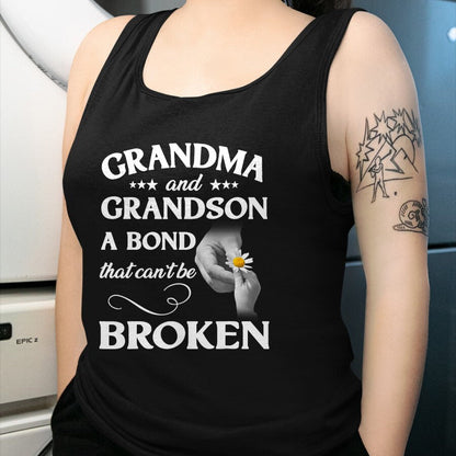 Best Grandma Shirt, Proud Grandma Unisex T-Shirt/Hoodie/Sweatshirt HLT00 - Grandma and Grandson A Bond That Can't Be Broken T-Shirt (2)
