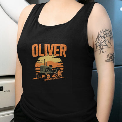 Best Farmer Life Shirt, Funny Farmer UnisexT-Shirt/Hoodie/Sweatshirt HLT00 - Oliver Personalized Nametag Tractor for Oliver T-Shirt