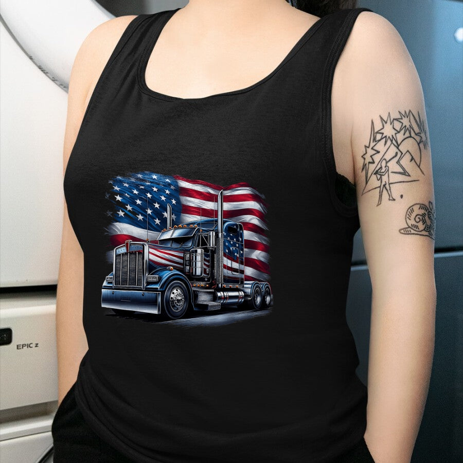 Best Truck Driver Life Shirt, Funny Trucker UnisexT-Shirt/Hoodie/Sweatshirt HLT00 - Semi Truck Driver US Trucker USA Flag Patriotic 4th of July T-Shirt