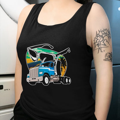 Best Truck Driver Life Shirt, Funny Trucker UnisexT-Shirt/Hoodie/Sweatshirt HLT00 - Truck Driver Peaceful Asphalt Road Trucker Glasses T-Shirt