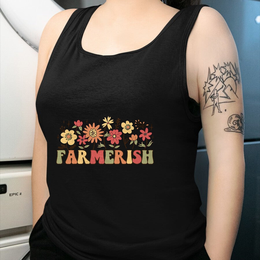 Best Farmer Life Shirt, Funny Farmer UnisexT-Shirt/Hoodie/Sweatshirt HLT00 - Farmerish Groovy Retro Floral Farmer Wife Daughter T-Shirt