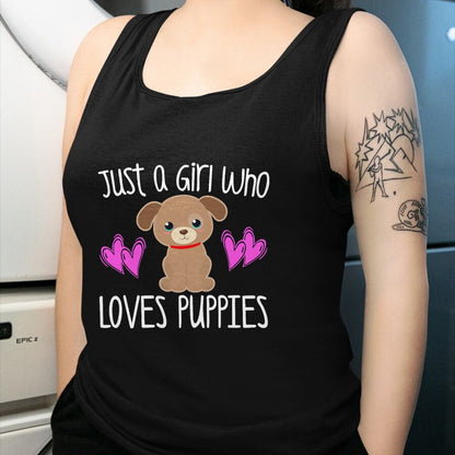 Dog Love Shirt, Dog Lover Gift T-Shirt/Hoodie/Sweatshirt HLT00 - JUST A GIRL WHO LOVES PUPPIES Cute Puppy Dog Toddler Kids T-Shirt