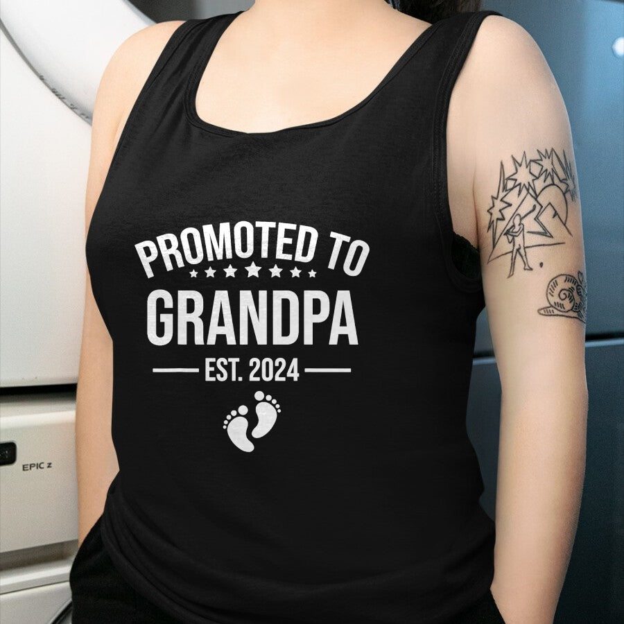 Best Grandpa Shirt, Proud Grandpa Unisex T-Shirt/Hoodie/Sweatshirt HLT00 - 1st Time Grandpa EST 2024 New First Grandpa 2024 T-Shirt (1)