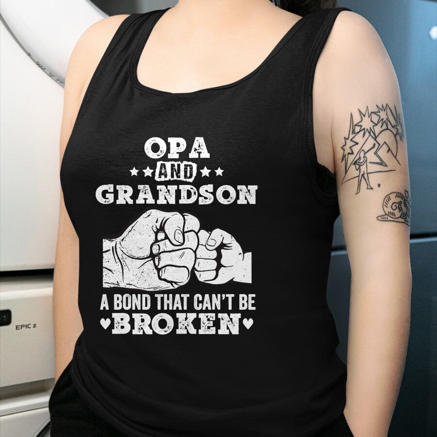Best Grandpa Shirt, Proud Grandpa Unisex T-Shirt/Hoodie/Sweatshirt HLT00 - Opa and grandson a bond that cant be broken Grandpa gift T-Shirt