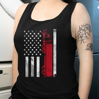 Best Truck Driver Life Shirt, Funny Trucker UnisexT-Shirt/Hoodie/Sweatshirt HLT00 - US American Flag Semi Truck Driver 18 Wheeler Trucker Gift Short Sleeve T-Shirt