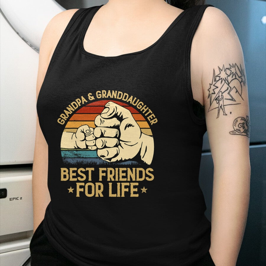 Best Grandpa Shirt, Proud Grandpa Unisex T-Shirt/Hoodie/Sweatshirt HLT00 - Grandpa Granddaughter Matching Family Shirt Fist Bump T-Shirt