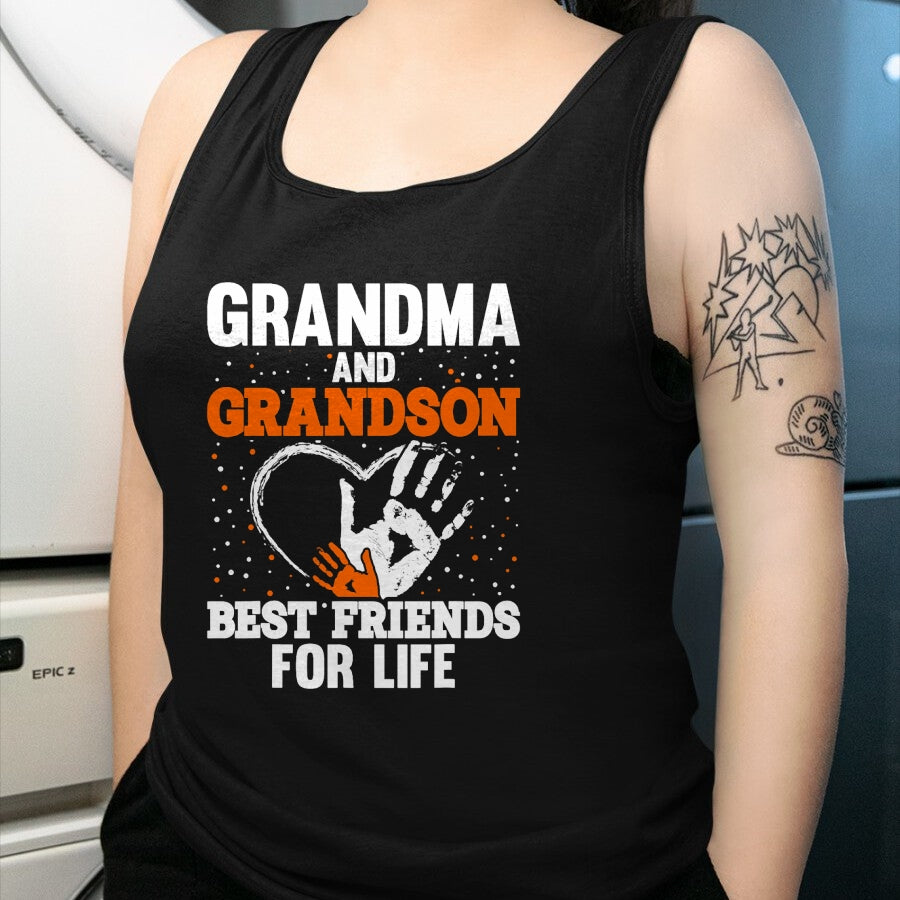 Best Grandpa Shirt, Proud Grandpa Unisex T-Shirt/Hoodie/Sweatshirt HLT00 - Grandma and Grandson Best Friends for Life T-Shirt