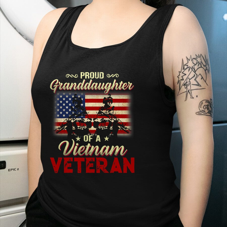 Best Grandpa Shirt, Proud Grandpa Unisex T-Shirt/Hoodie/Sweatshirt HLT00 - Proud Granddaughter Of A Vietnam Veteran Grandpa T-Shirt