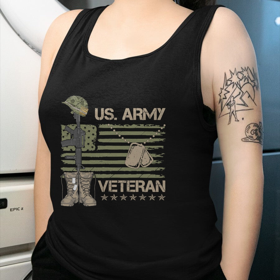Proud Veteran Shirt, Funny Veteran UnisexT-Shirt/Hoodie/Sweatshirt HLT00 - U.S. Army Veteran Flag Patriotic Shirts for Men and Women Memorial Day Tees T Shirts