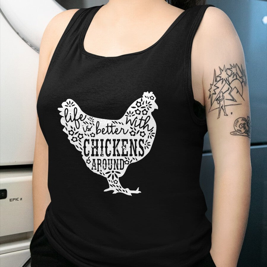 Best Farmer Life Shirt, Funny Farmer UnisexT-Shirt/Hoodie/Sweatshirt HLT00 - Life is Better With Chickens T Shirt Animal Pet Farmer Tee T-Shirt
