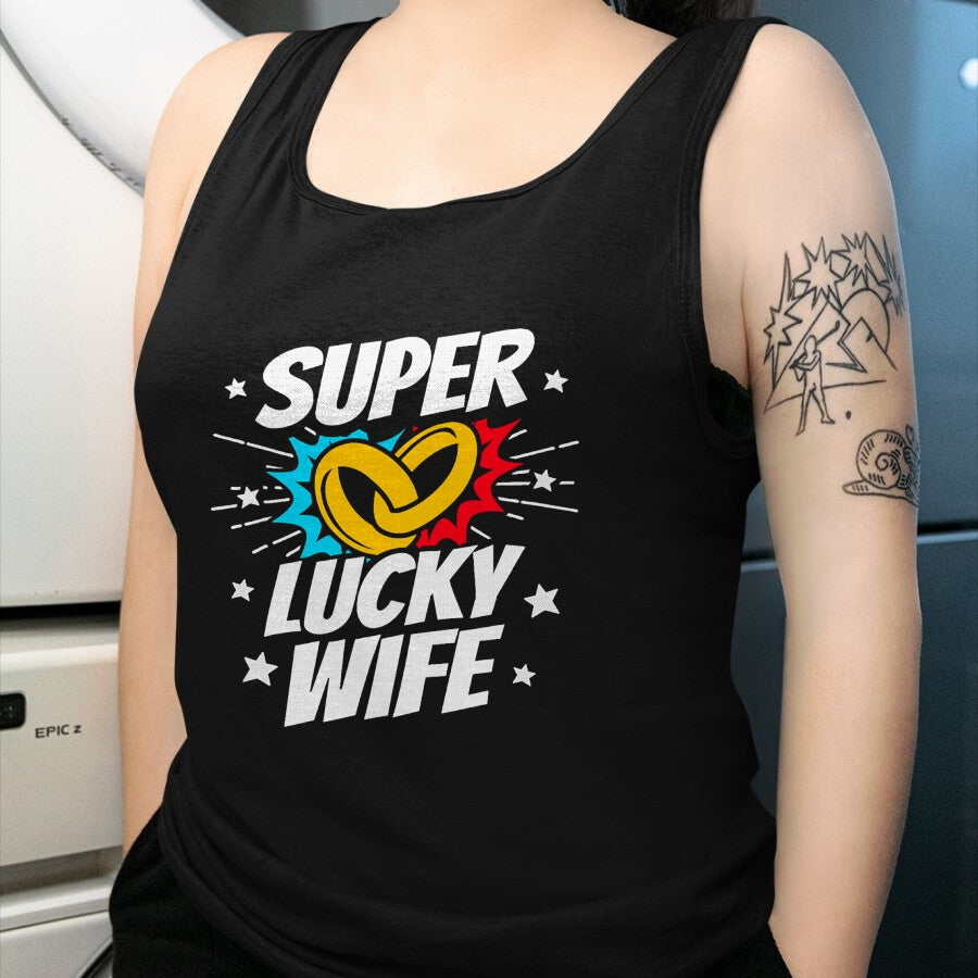 Best Wife Shirt, Wife and Husband Unisex T-Shirt/Hoodie/Sweatshirt HLT00 - Gift for wife T shirt, lucky wife   Married Couple - Lucky Wife - Funny Wedding Anniversary T-Shirt