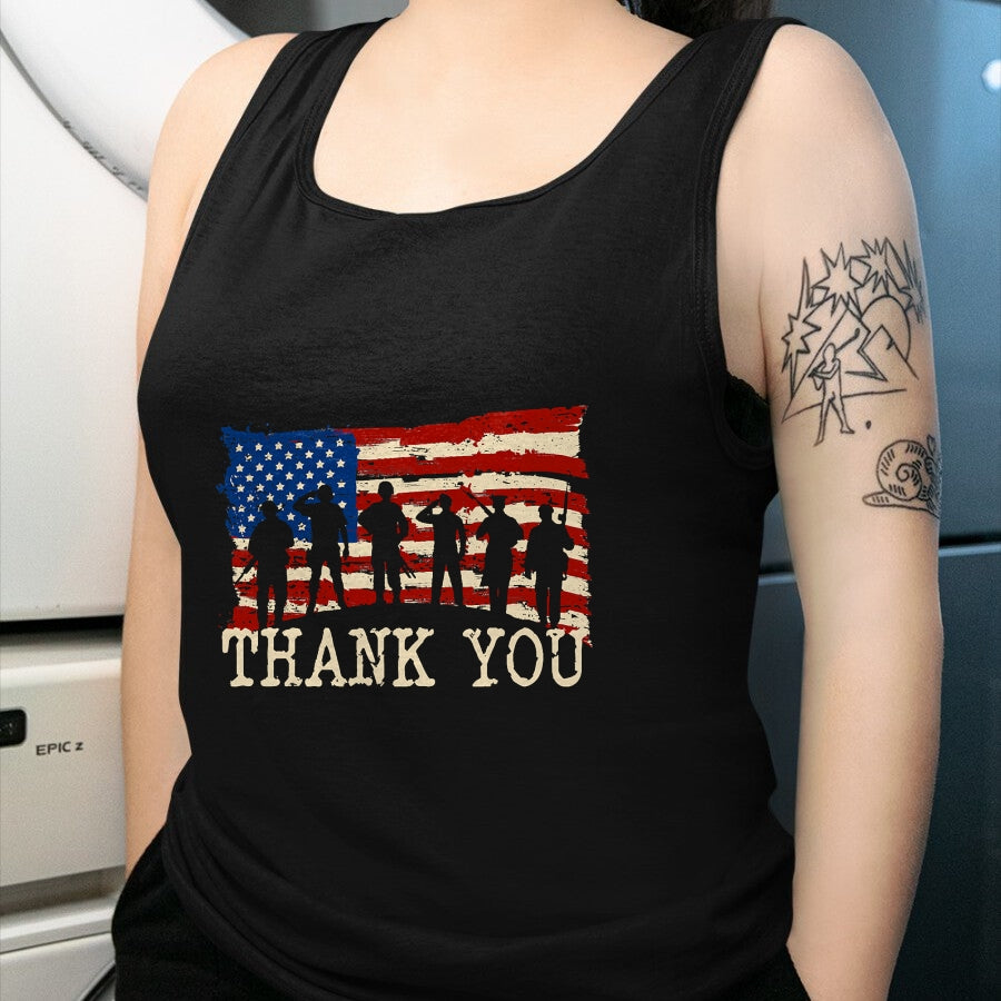 Proud Veteran Shirt, Funny Veteran UnisexT-Shirt/Hoodie/Sweatshirt HLT00 - American Flag Thank You Veterans Proud Veteran T-Shirt