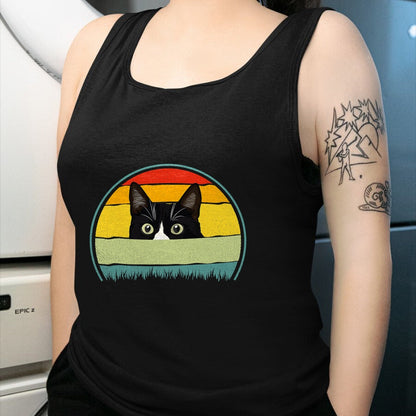 Cat Love Shirt, Funny Cat Lover Gift UnisexT-Shirt/Hoodie/Sweatshirt HLT00 - Tuxedo cat vintage retro cats loves T-Shirt