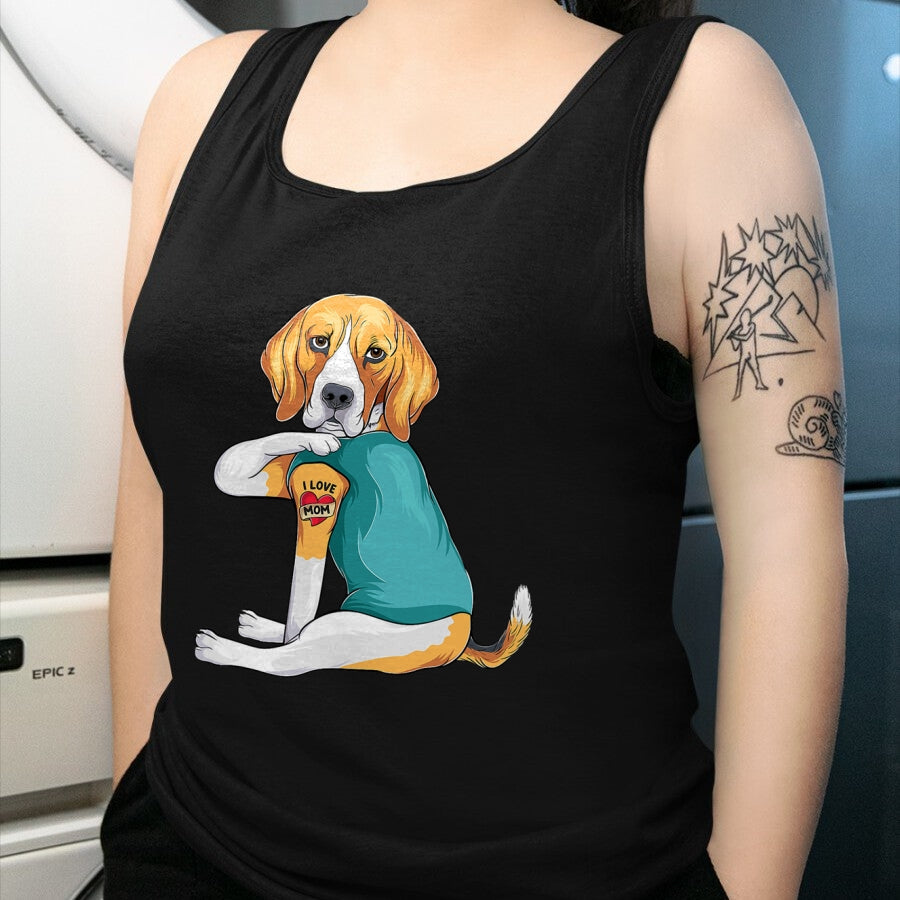Dog Love Shirt, Dog Lover Gift T-Shirt/Hoodie/Sweatshirt HLT00 - Mother_s Day gift funny dog Mom Beagle i love mom tattoo T-Shirt